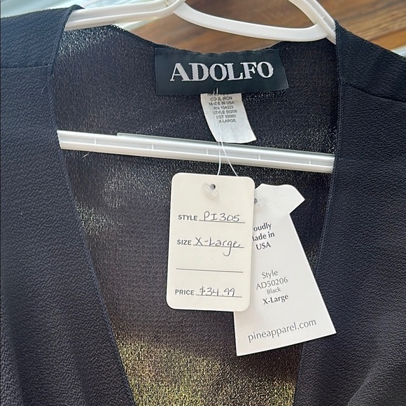 Adolfo Elegant Black Boutique Tie-Front Sheer Bolero Shrug Cardigan Cover Up NWT - Picture 7 of 12
